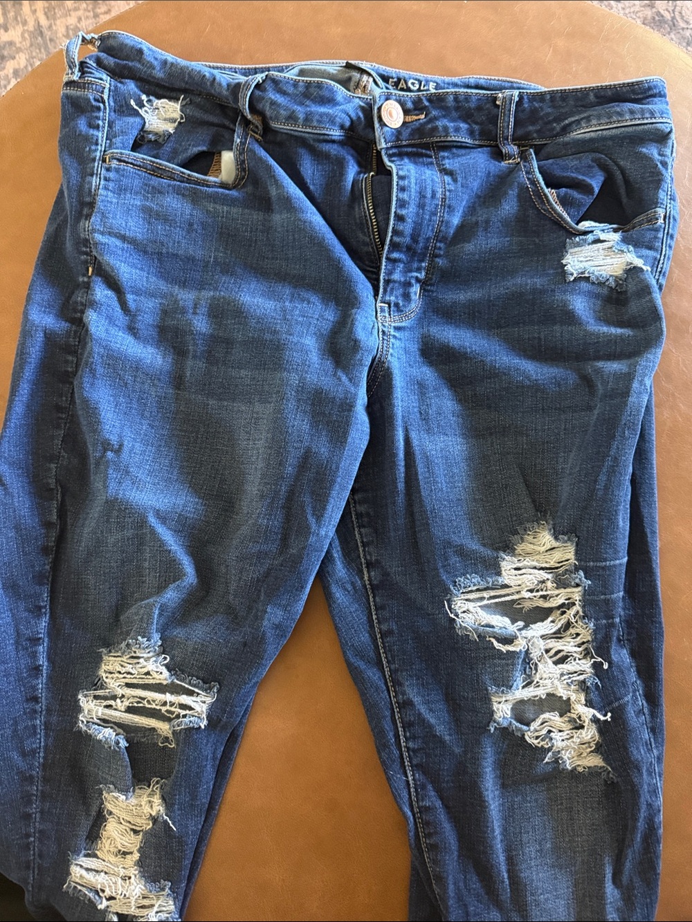 American Eagle Outfitters Ripped Indigo Skinny Jeans